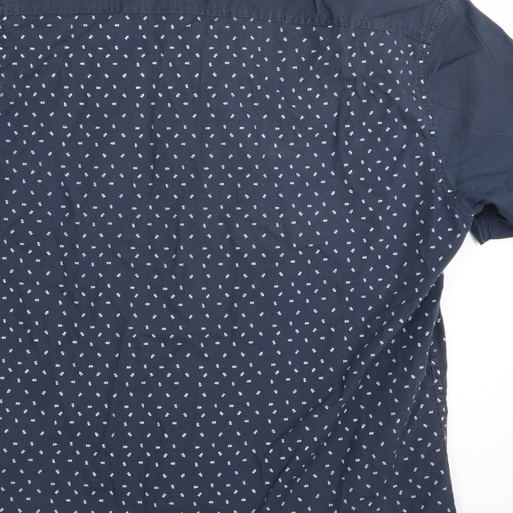 Easy Mens Blue Polka Dot Button-Up Size M