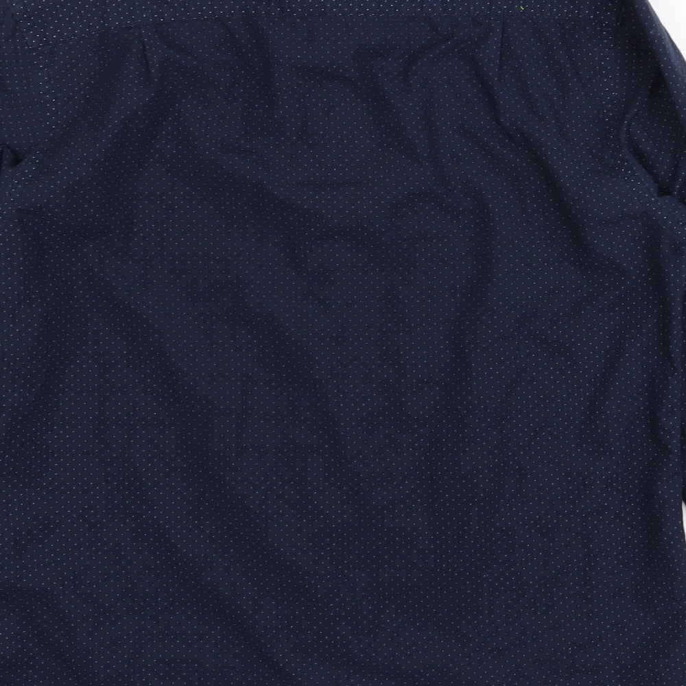 F&F Mens Blue Polka Dot Button-Up Size S