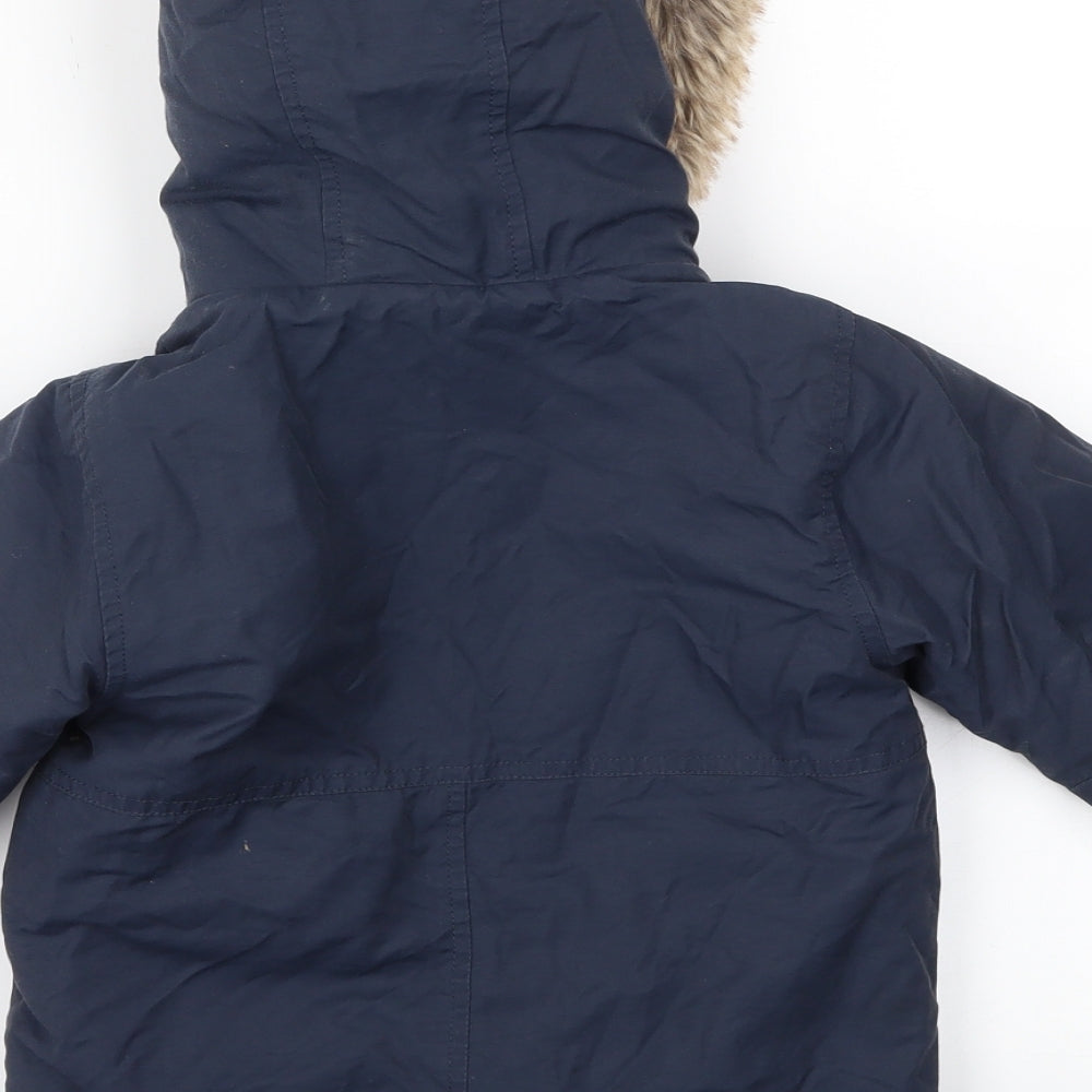Next Boys Blue Basic Coat Coat Size 2 Years