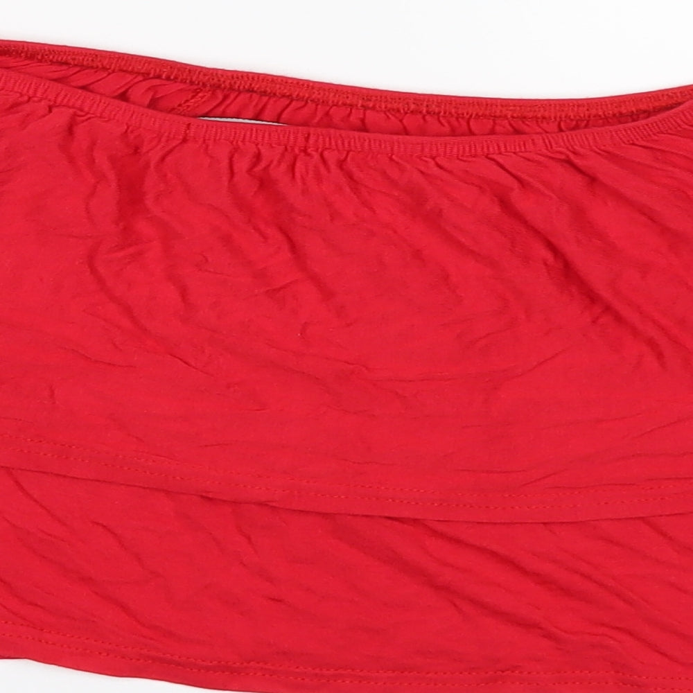 Boohoo Womens Red Cropped Blouse Size 14
