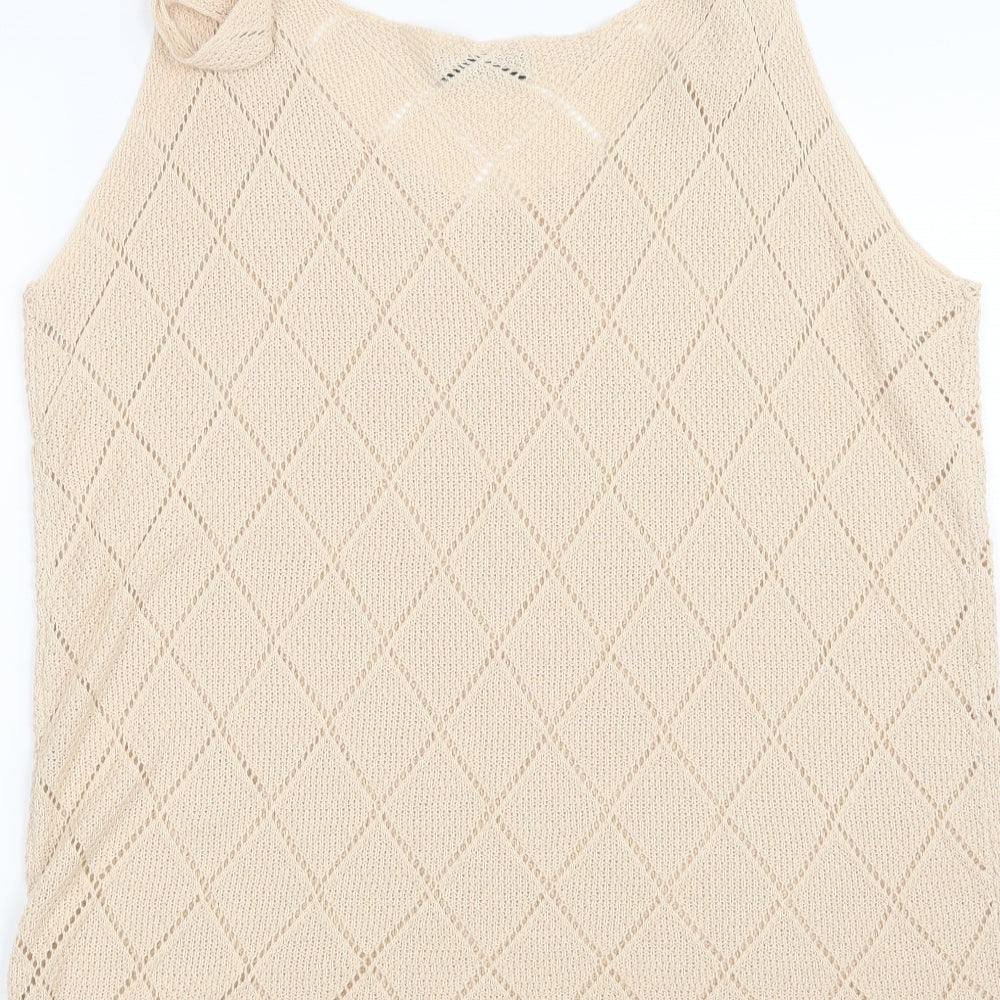 Sheilay Womens Beige Basic Tank Size 4XL