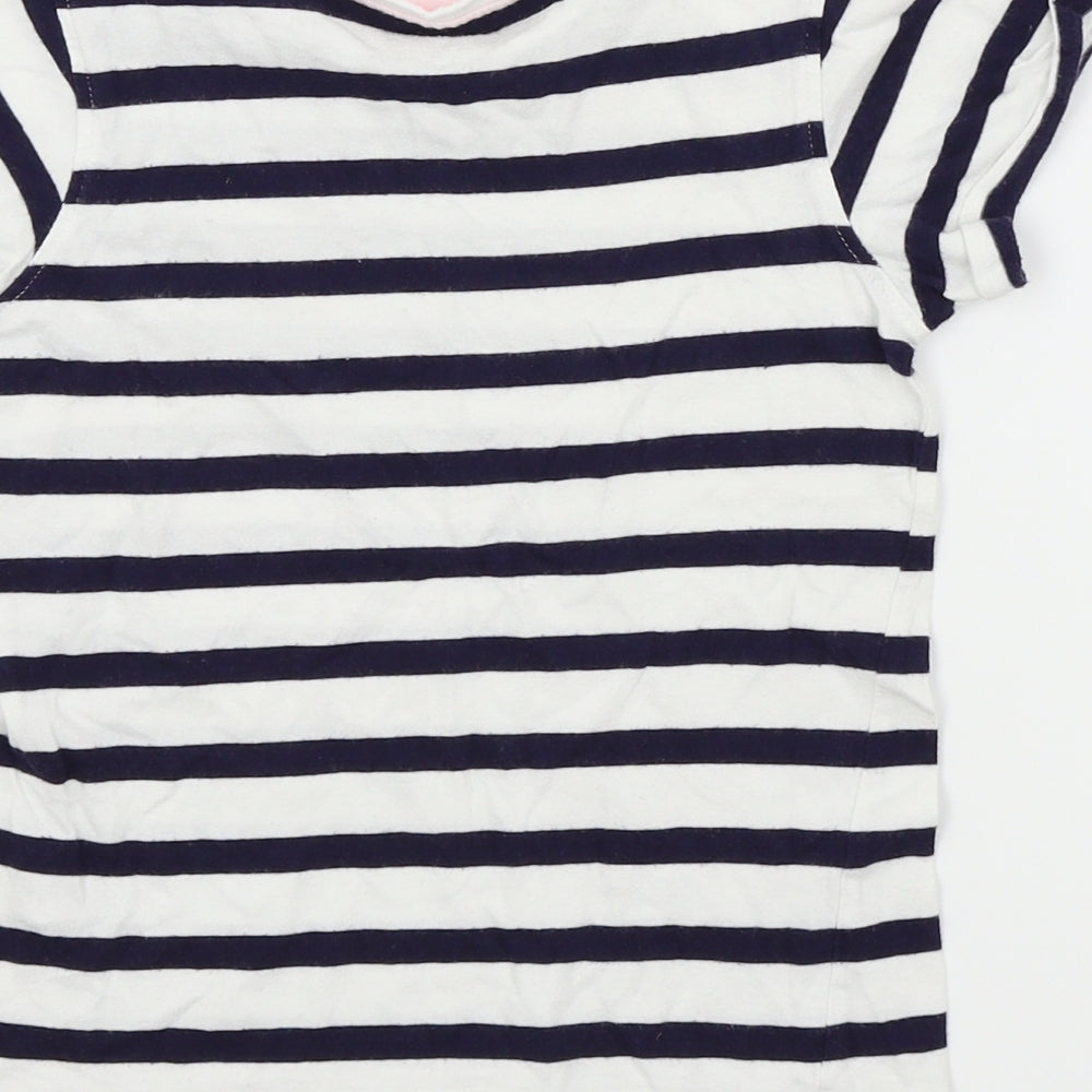 YD Girls Blue Striped Basic T-Shirt Size 7 Years