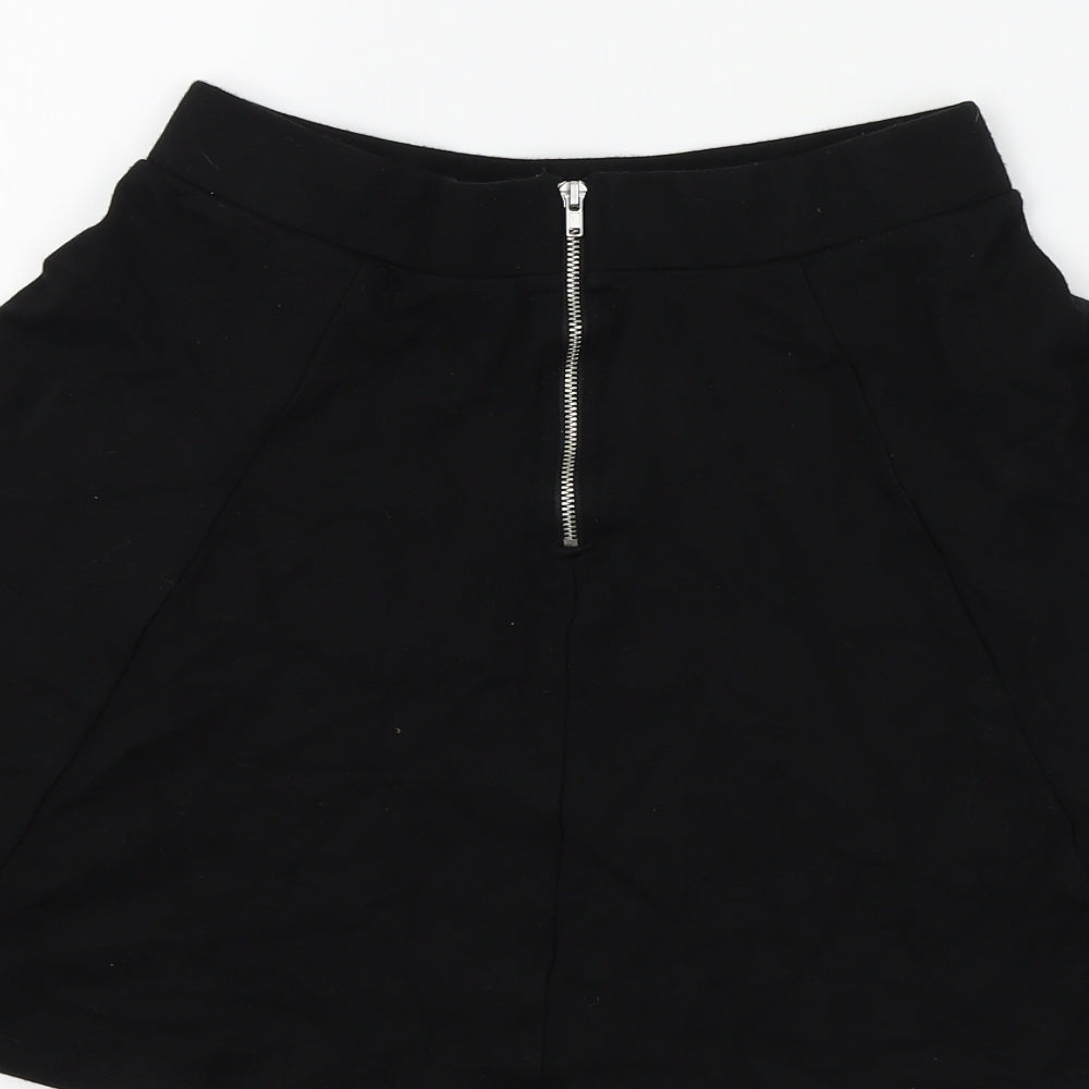 H&M Girls Black Colourblock Flare Skirt Size S