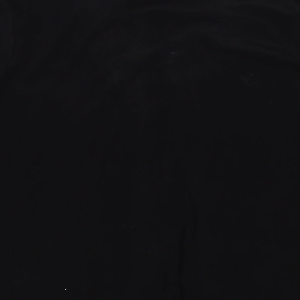 JIN ABE Womens Black Floral Basic T-Shirt Size 8