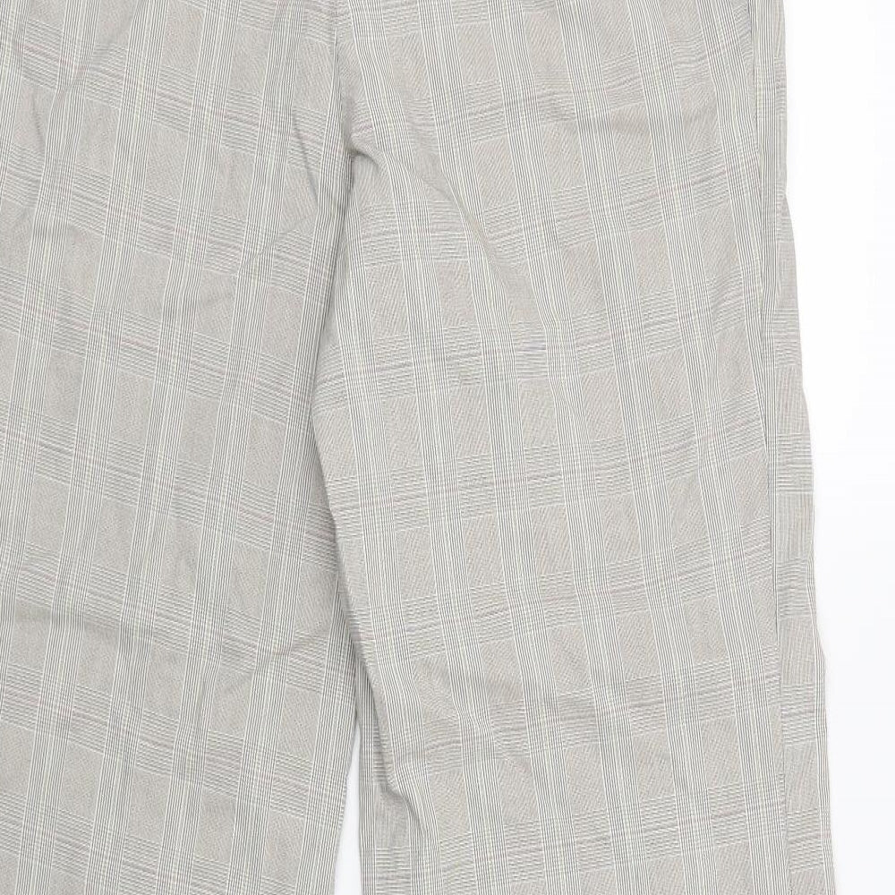 Monsoon Womens Grey Check Trousers Size 12 L28 in