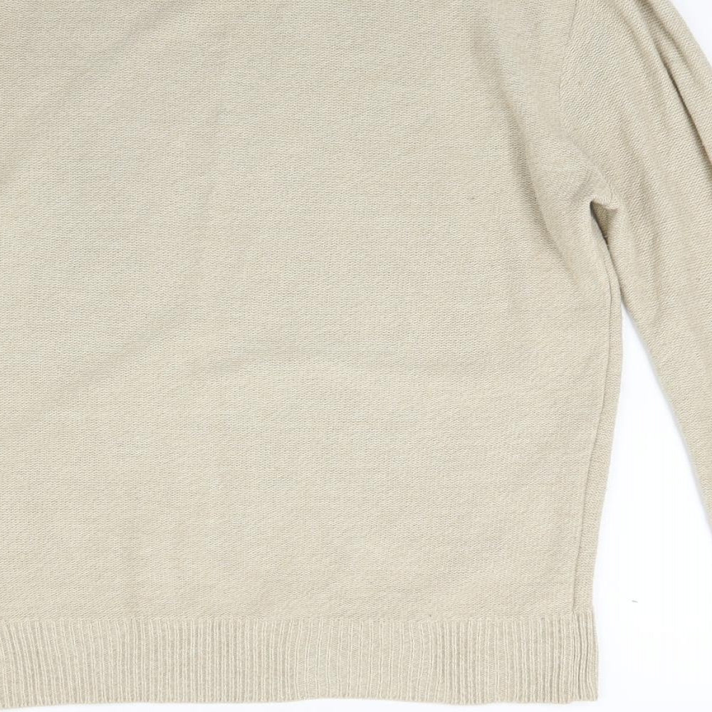 River Island Mens Beige Knit Pullover Jumper Size M