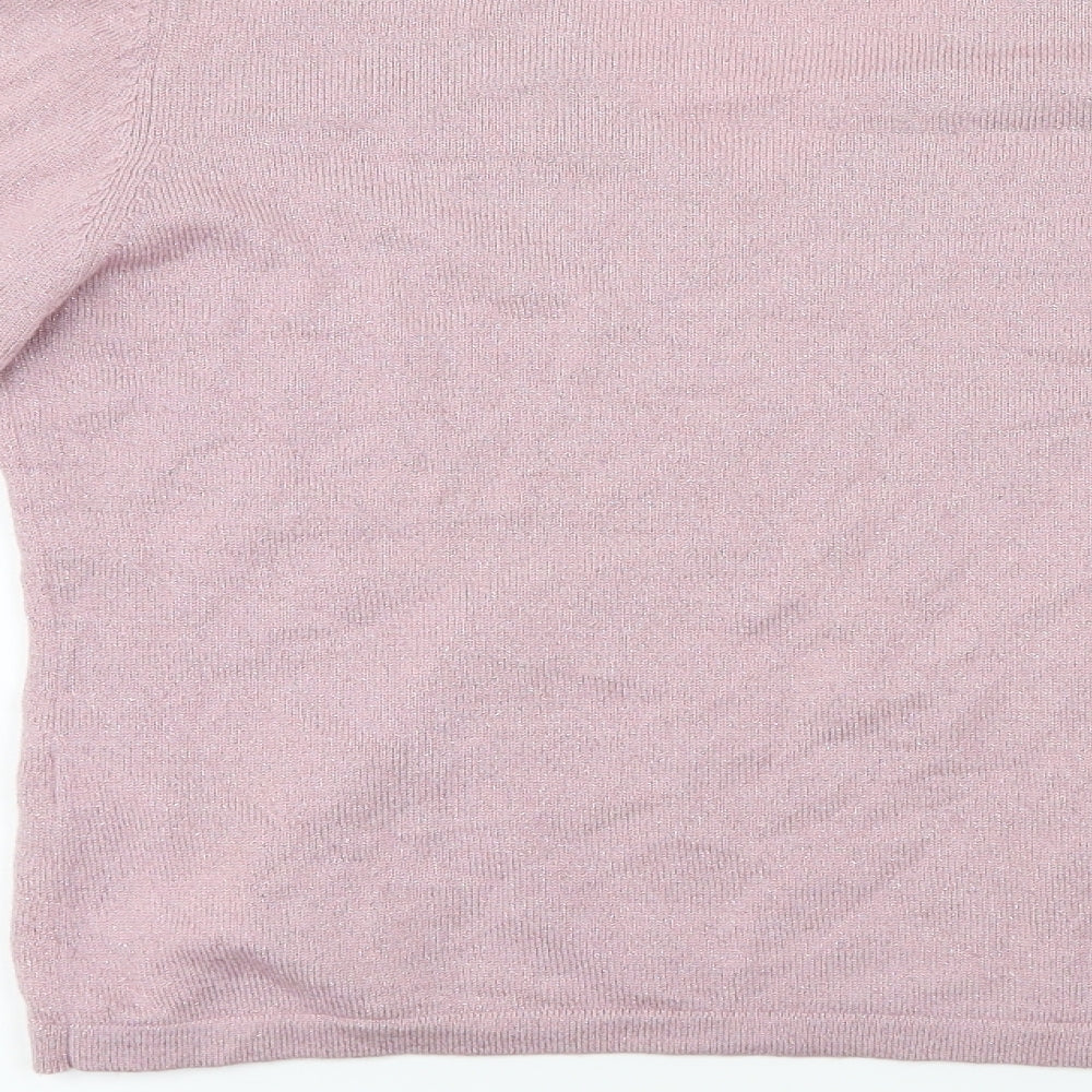Marks & Spencer Womens Pink Henley Jumper Size 12