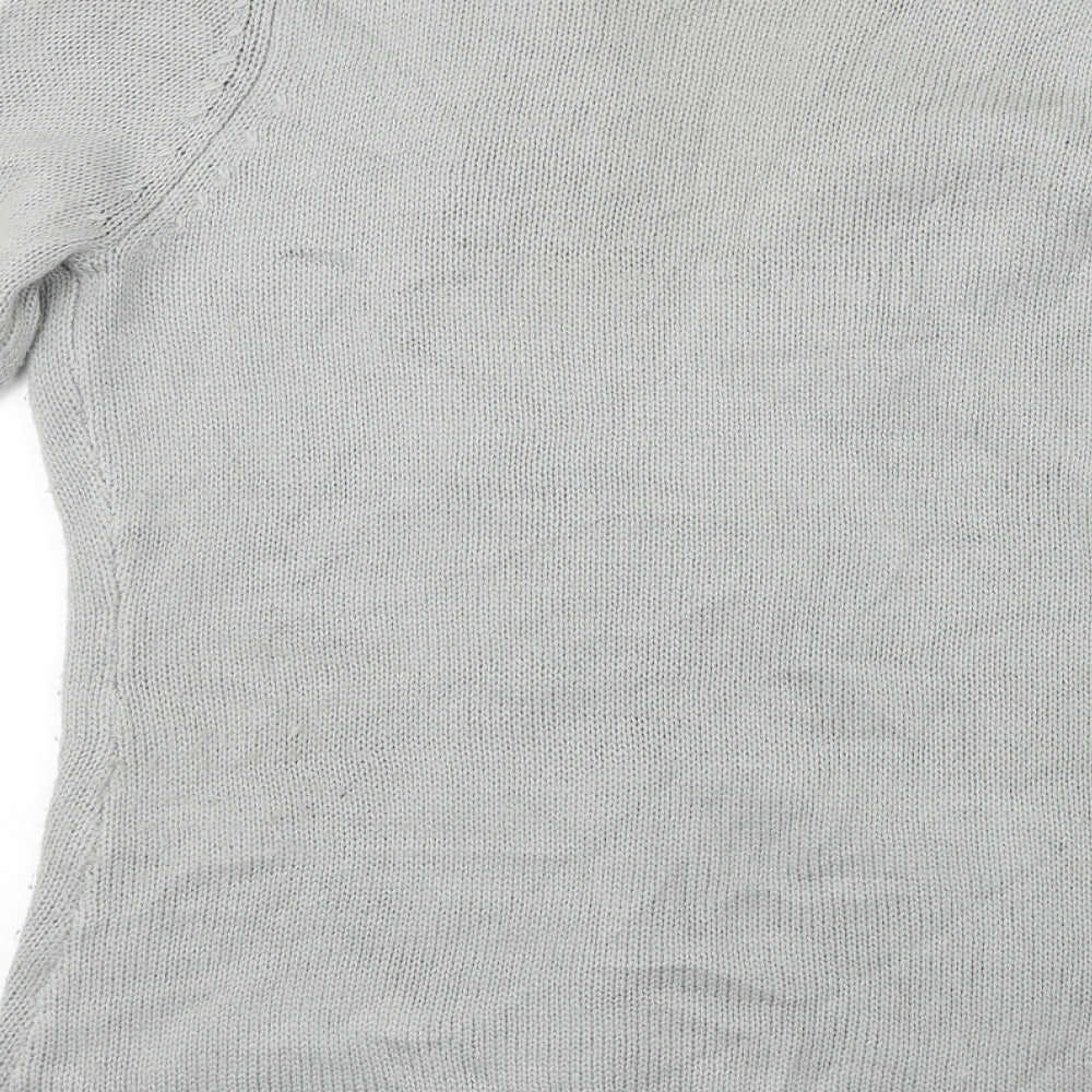 BYOU Womens Grey Cardigan Jumper Size 12
