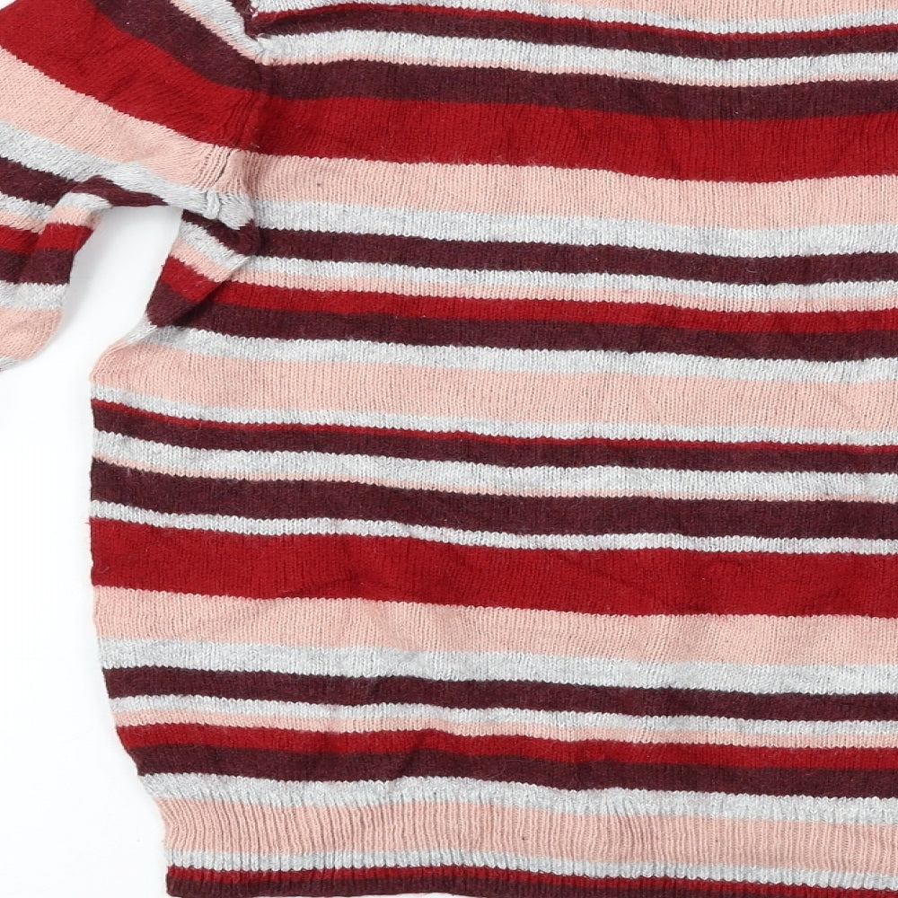 L.O.G.G Womens Red Striped Pullover Jumper Size S