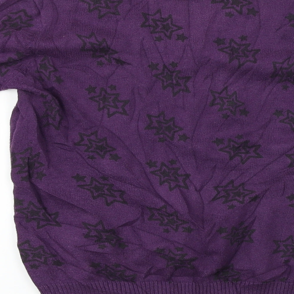 XSIDE Womens Purple Pullover Jumper Size XS