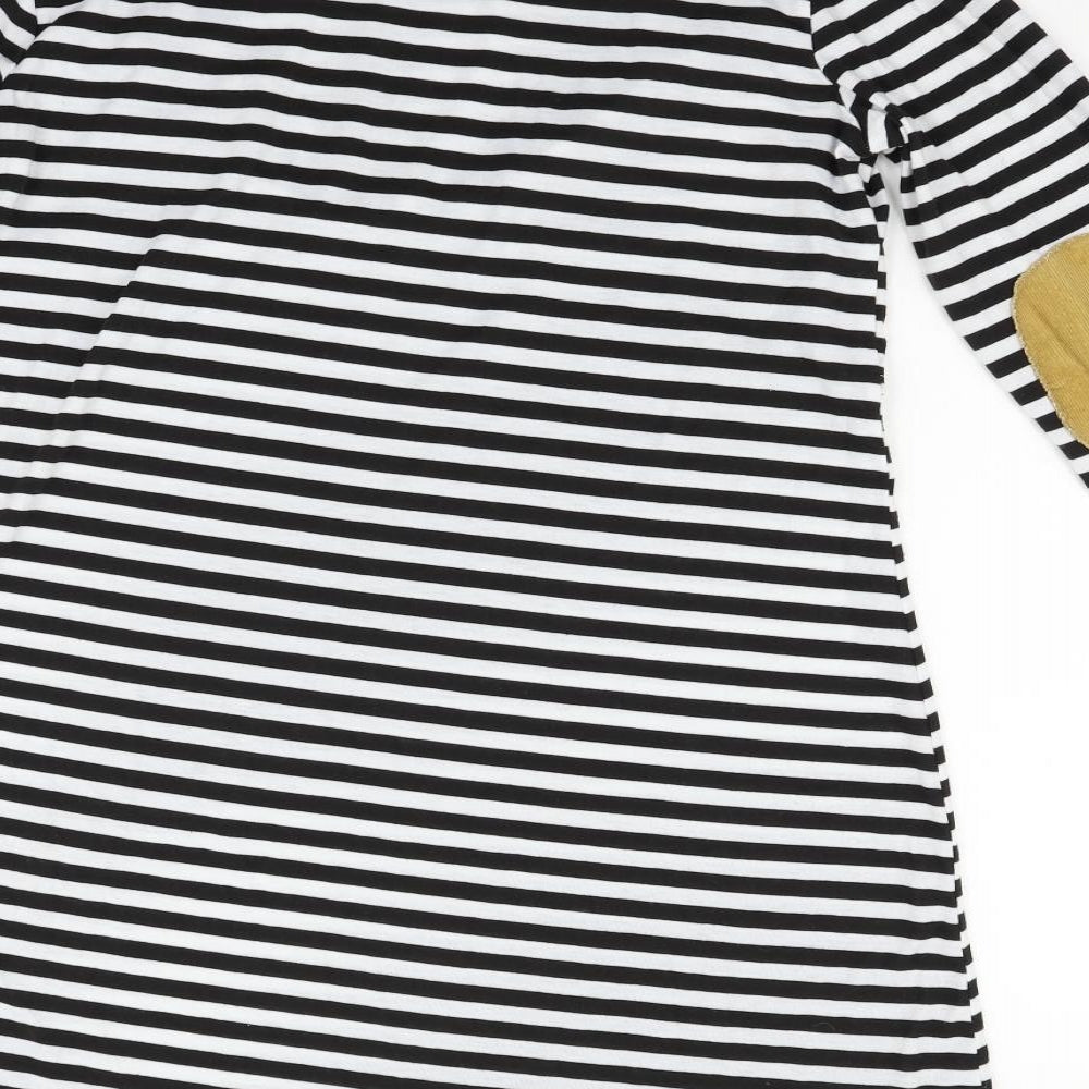 anan baby Womens White Striped Fit & Flare Size M