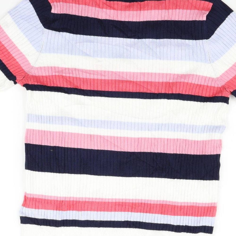 Marks and Spencer Womens Blue Striped Pullover Jumper Size 12