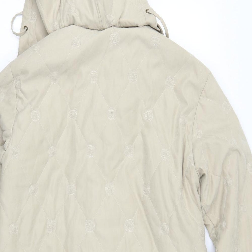 Astraka Womens Beige Geometric Quilted Coat Size S