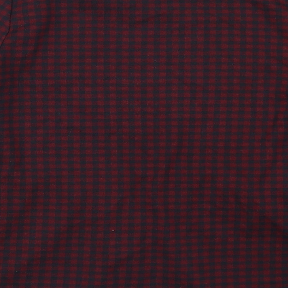 Zara Womens Red Check Basic T-Shirt Size S