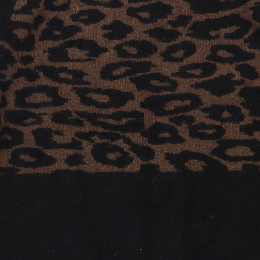 Country Casuals Womens Brown Animal Print Pullover Jumper Size M