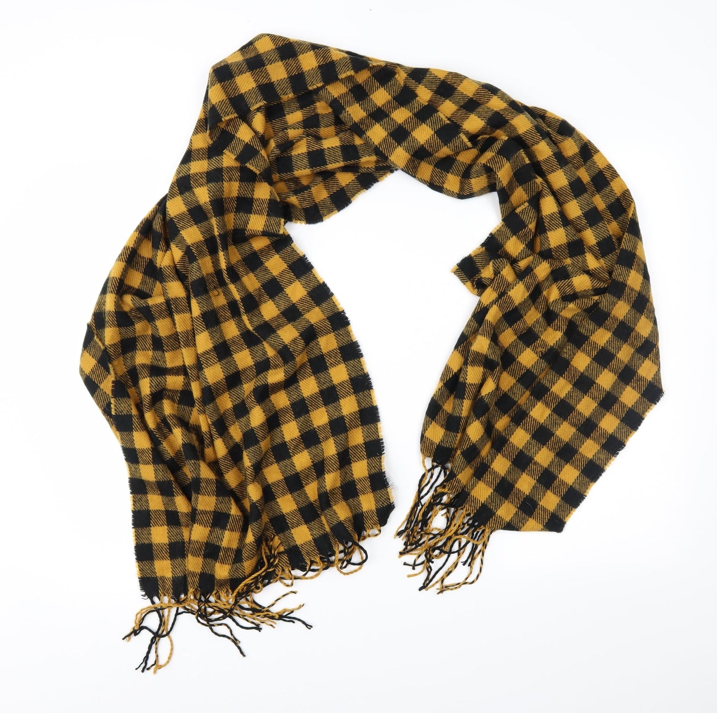 New Look Womens Yellow Check Shawl/Wrap