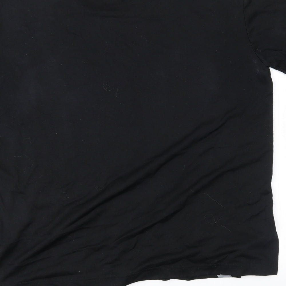 La reine Womens Black Floral Basic Blouse Size M