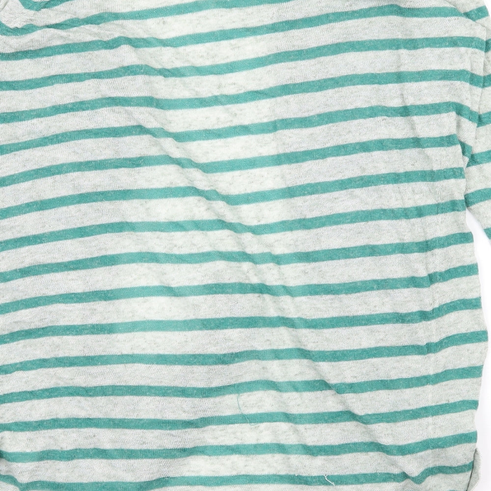 VERO MODA Womens Green Striped Cardigan Jumper Size XS
