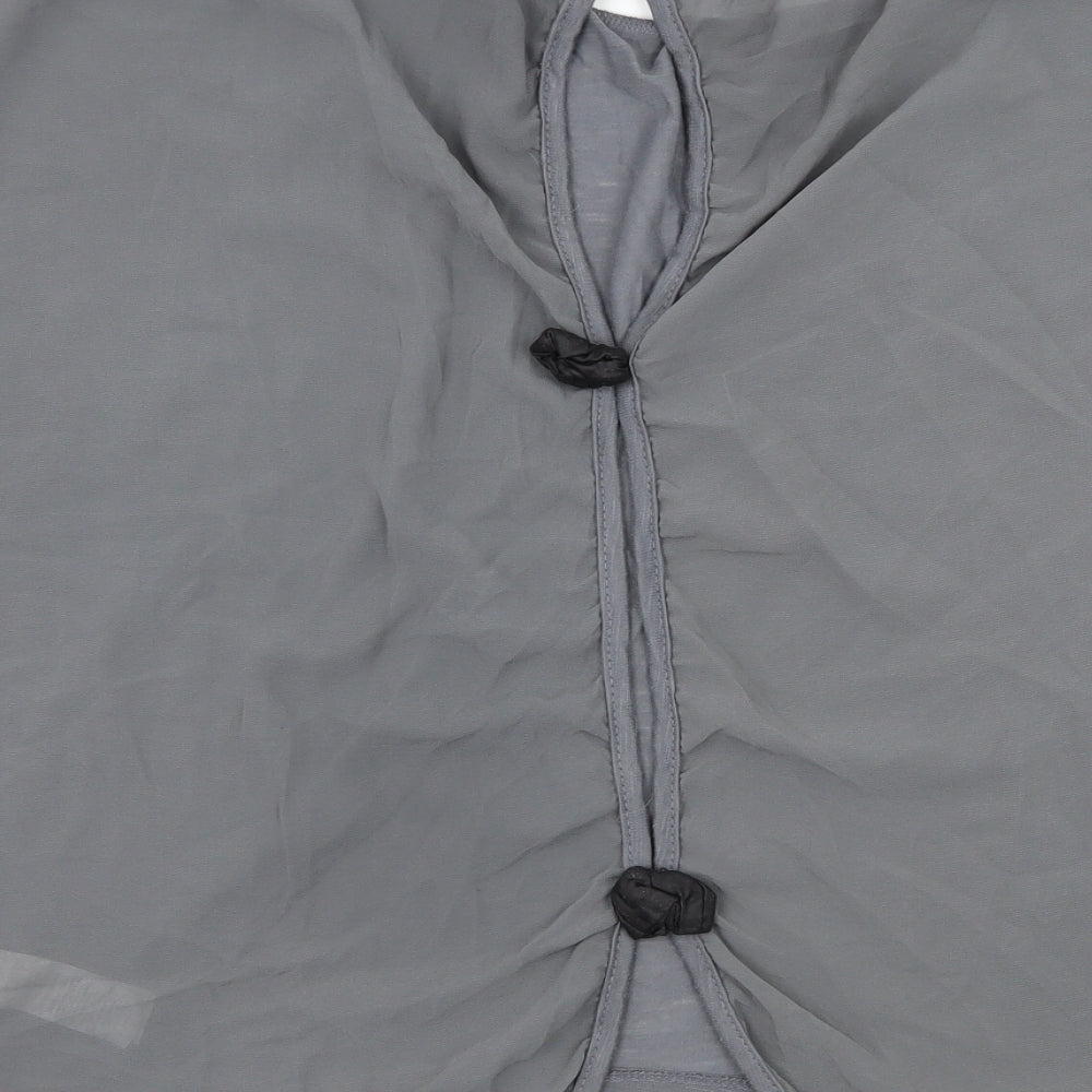 New Look Womens Grey Jersey Basic Blouse Size M - Cut out back