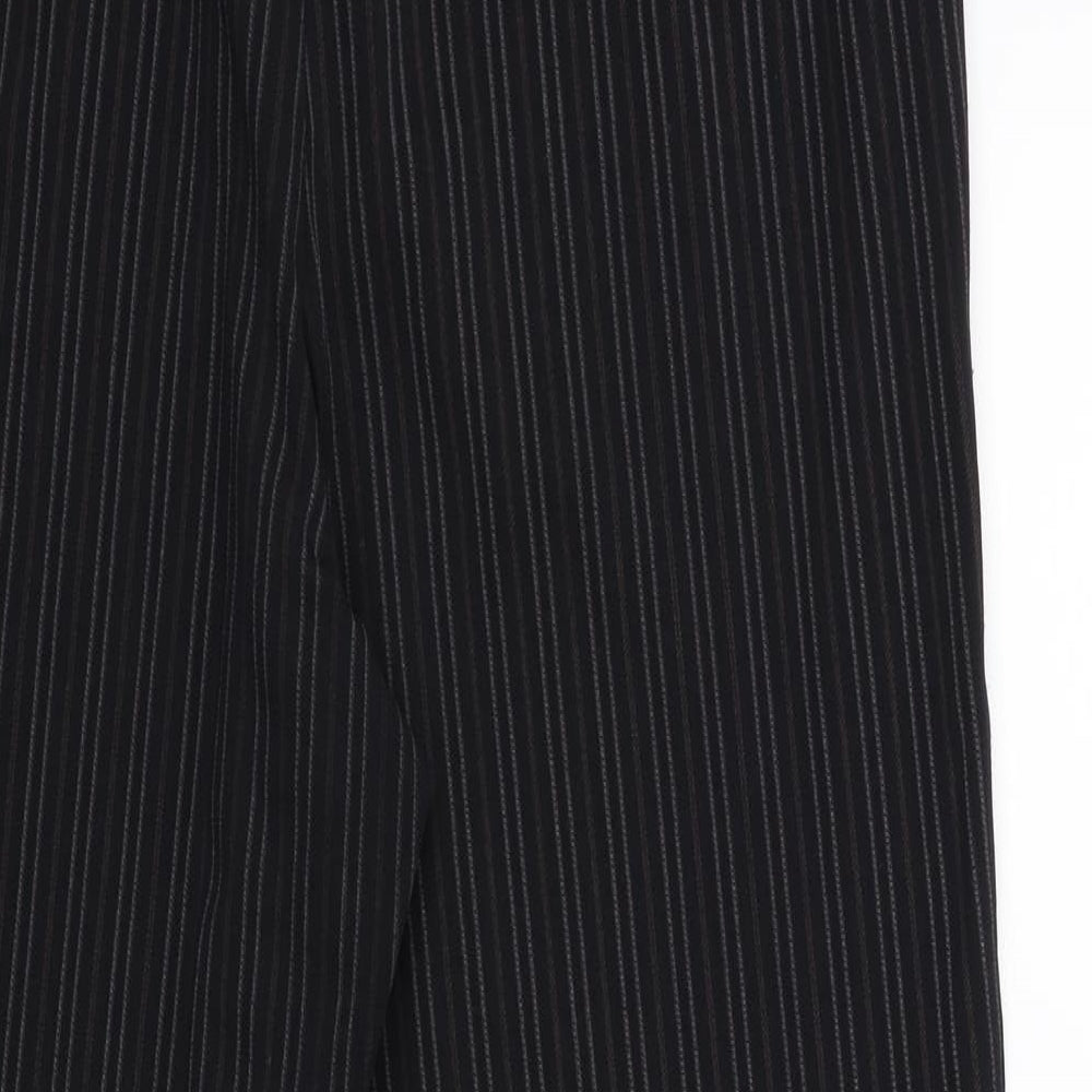 C&A Womens Black Striped Rayon Trousers Size 16 L28 in