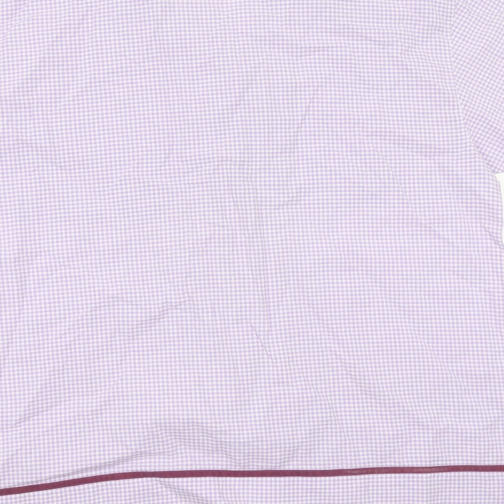 Jeff&Co Womens Purple Check Basic Button-Up Size L