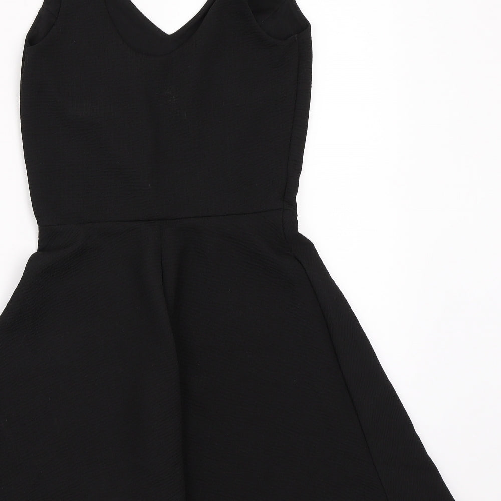 Topshop Womens Black A-Line Size 8