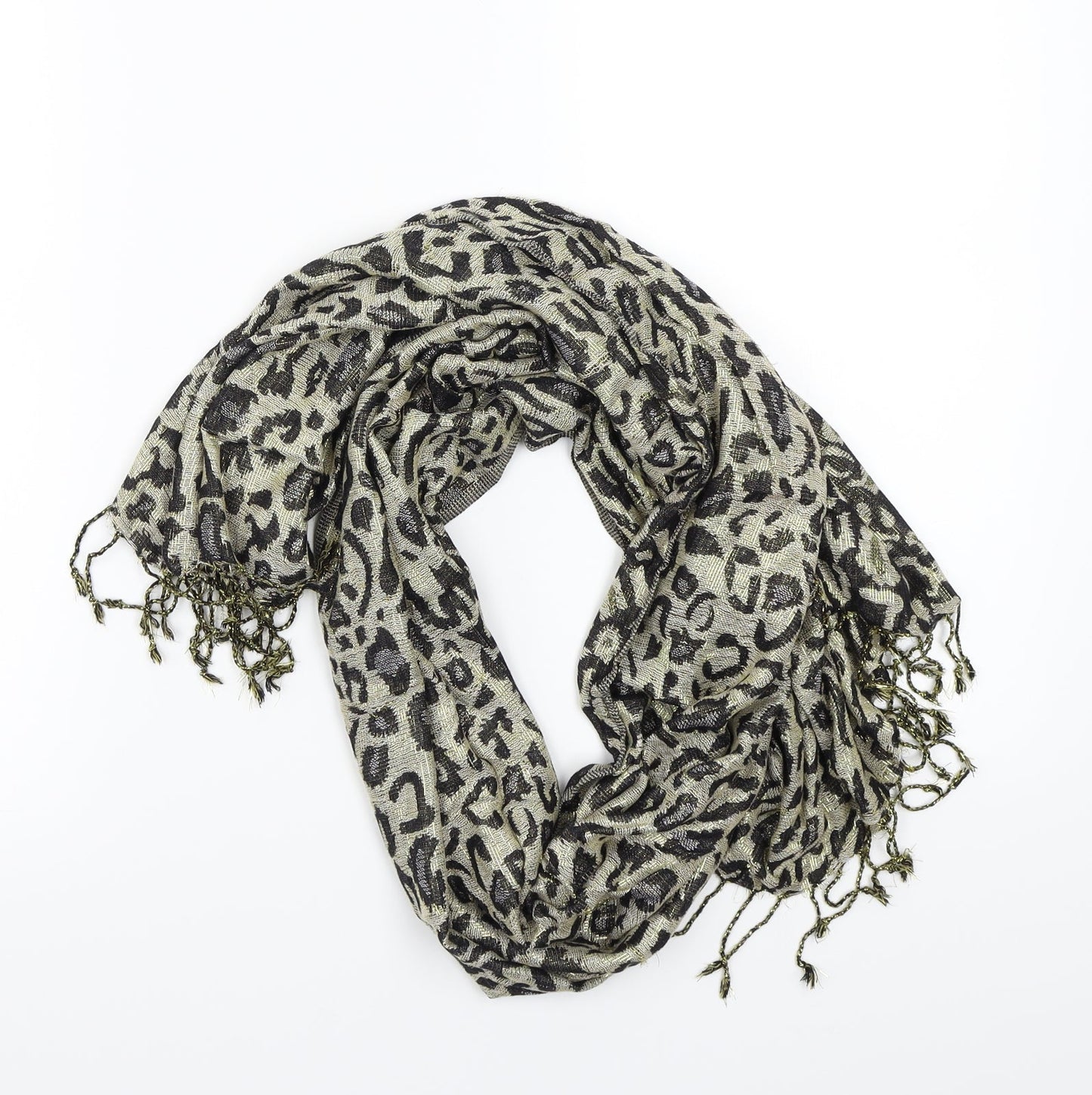 Primark Womens Gold Animal Print Scarf