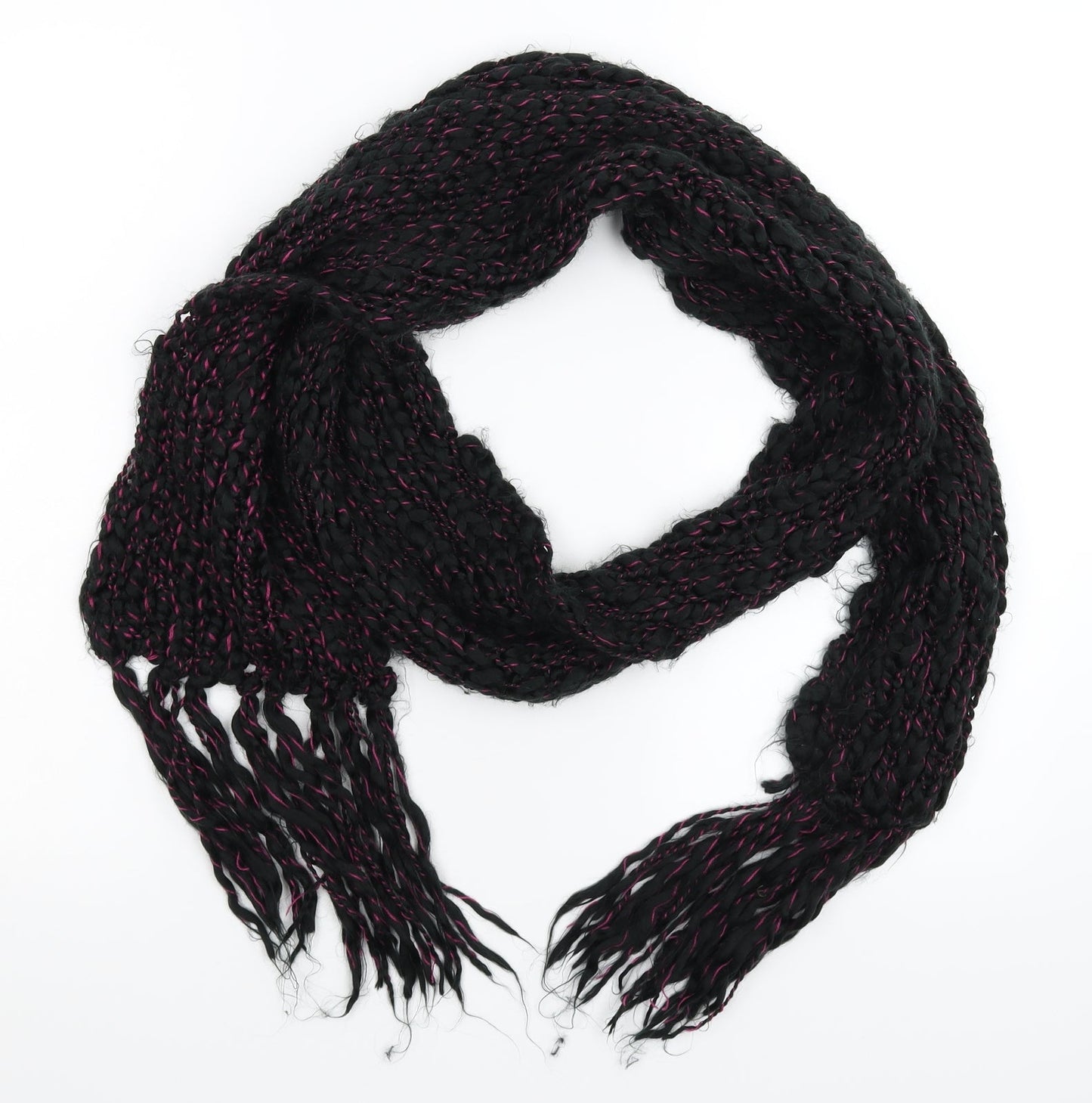 Preworn Womens Black Knit Scarf