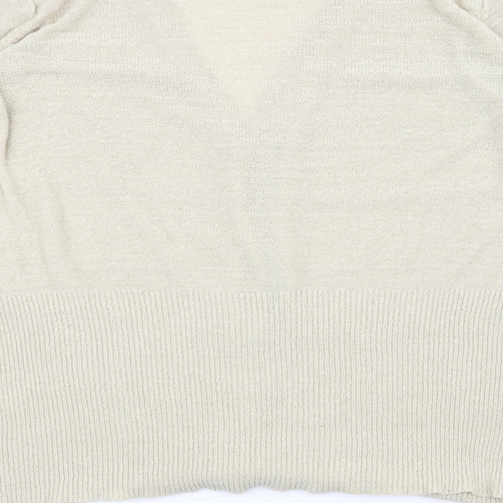 Bonmarché Womens White Knit Jacket Coatigan Size XL