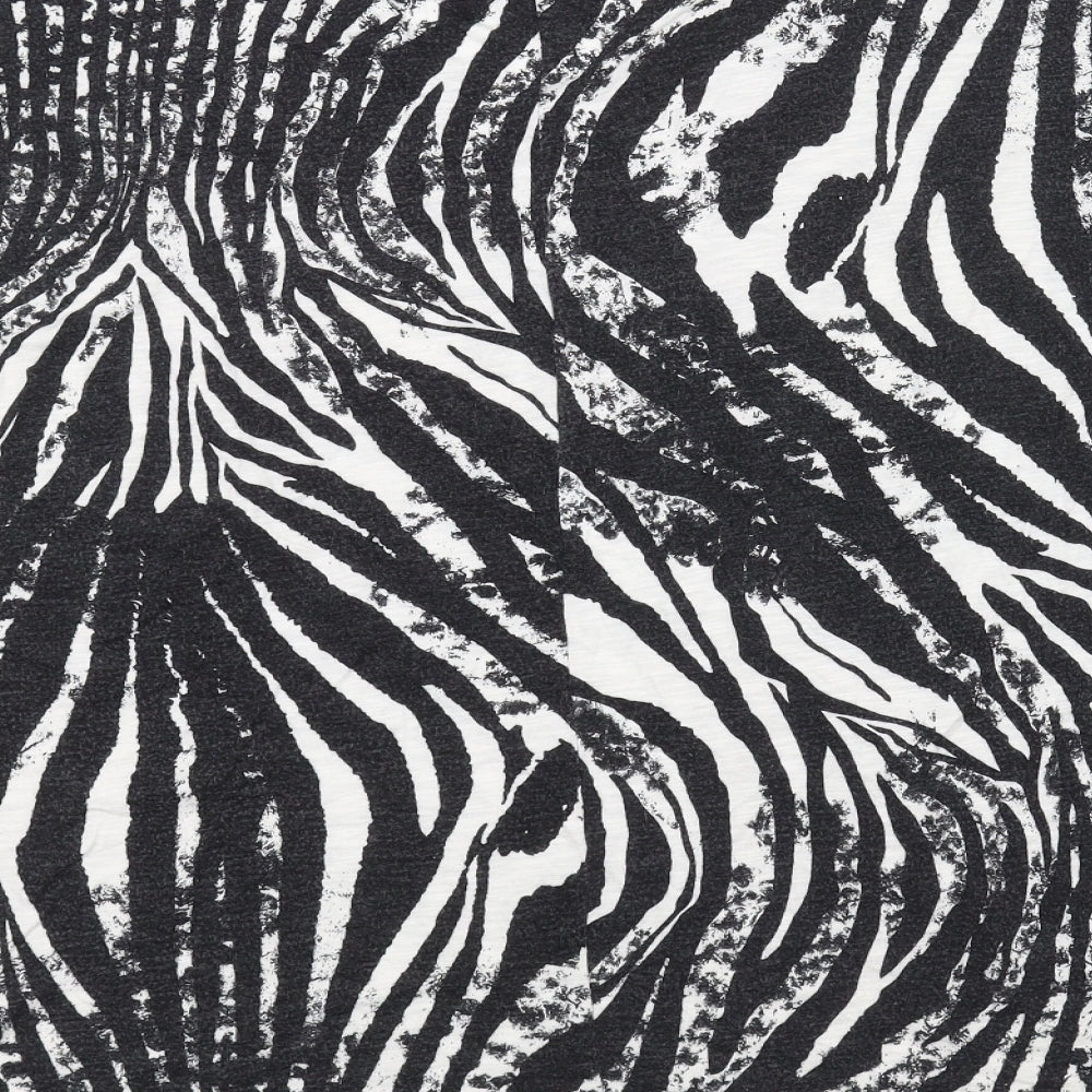 Dorothy Perkins Womens Black Animal Print Basic T-Shirt Size M