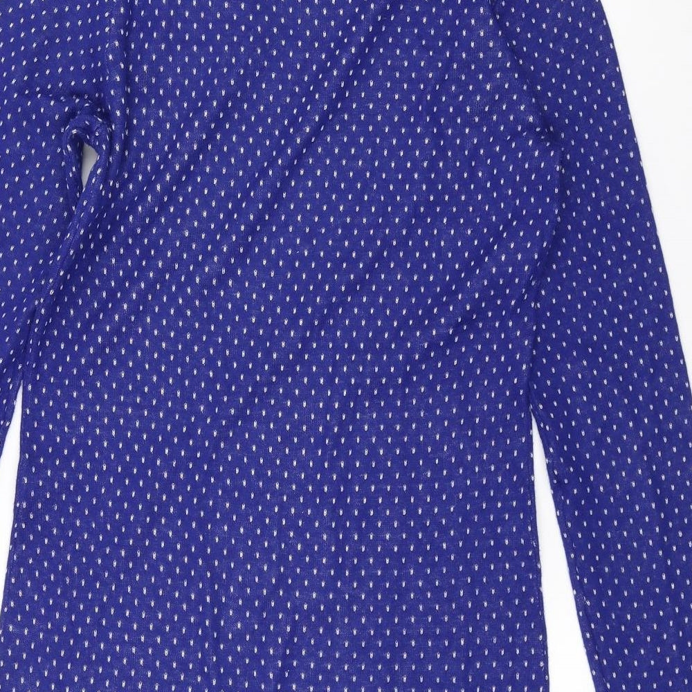 Salty Crew Womens Blue Polka Dot A-Line Size 12