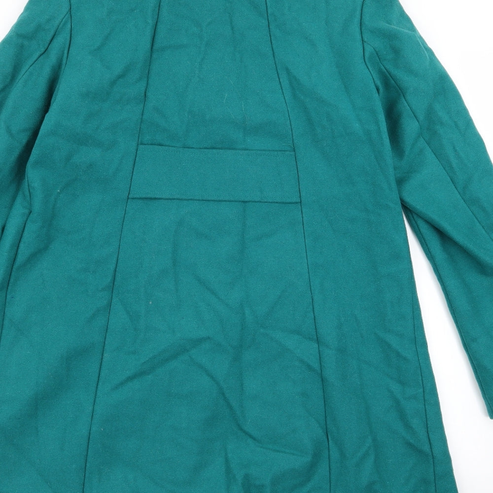 H&M Womens Green Overcoat Jacket Size 8