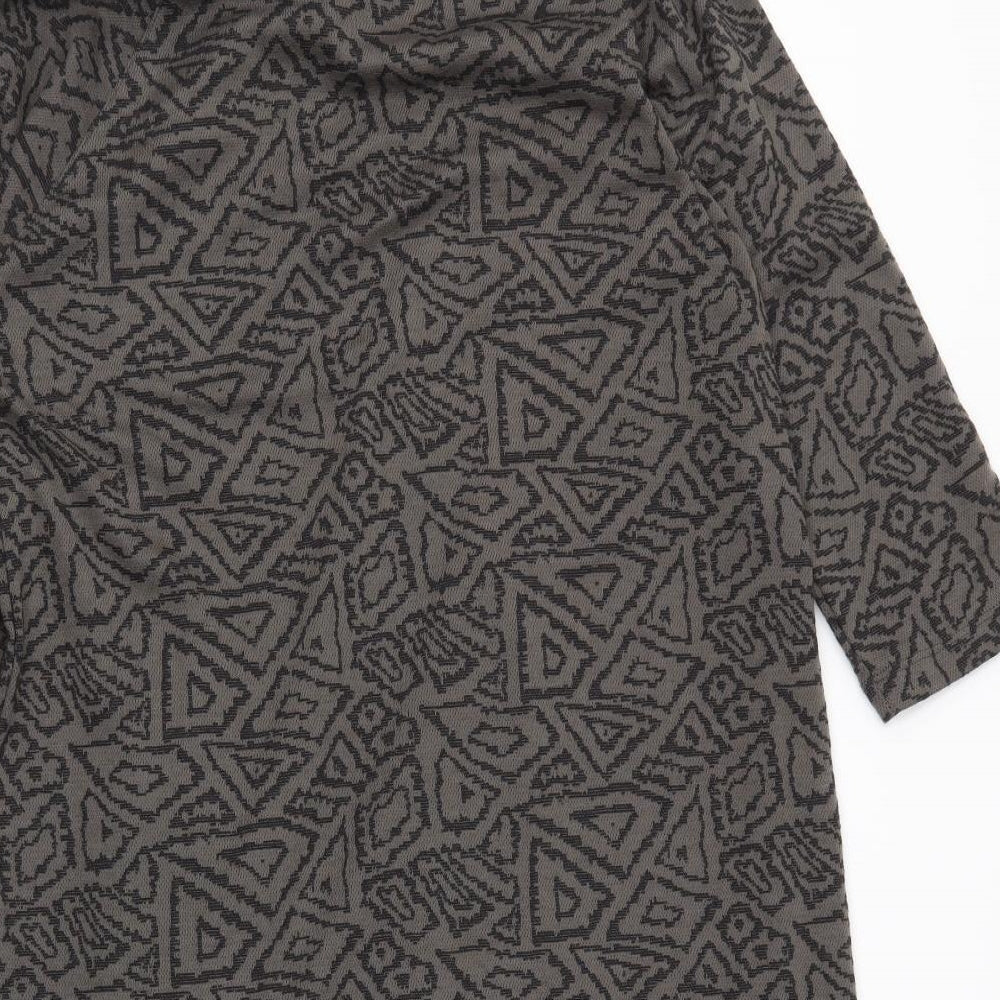 viz.a.viz Womens Brown Geometric Pullover Jumper Size 12