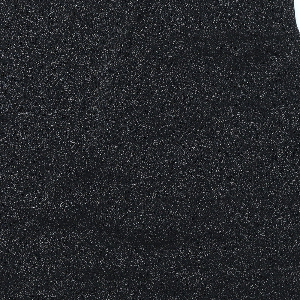 St Michael Womens Black Basic T-Shirt Size 16