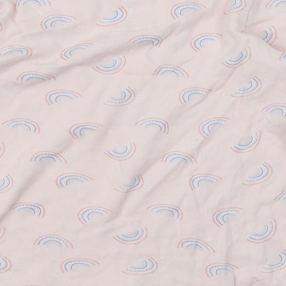 George Girls Pink Basic T-Shirt Size 4-5 Years - rainbow pattern