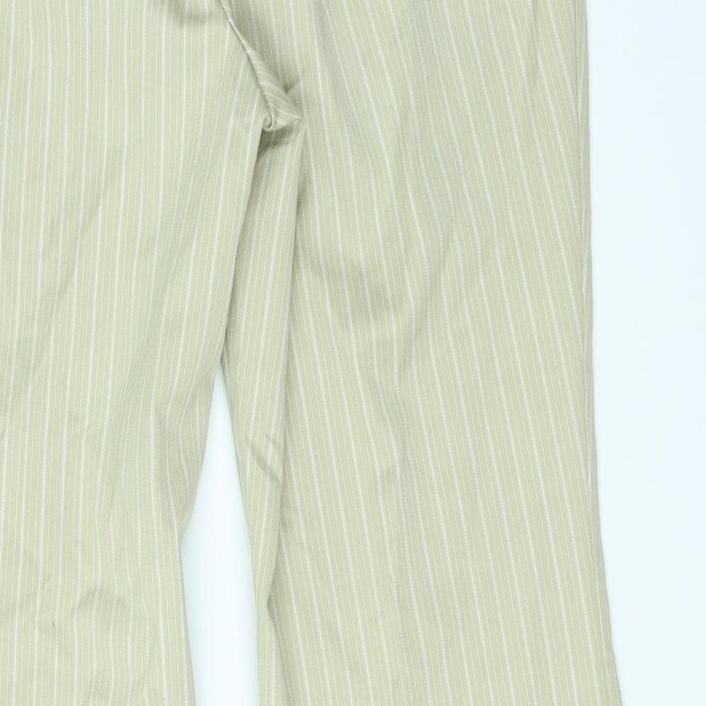 Marks & spencer Womens Brown Striped Trousers Size 14 L26 in