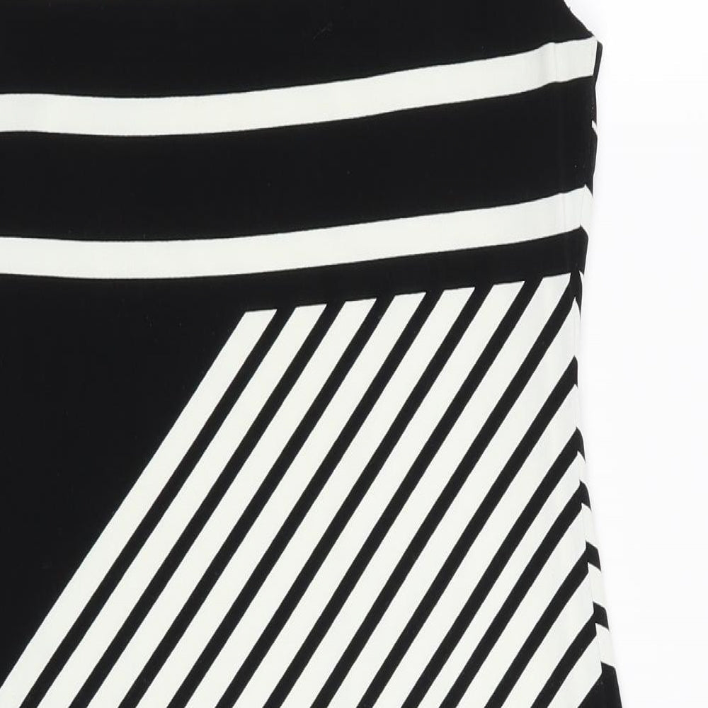 Wallis Womens Black Striped Bodycon Size 10