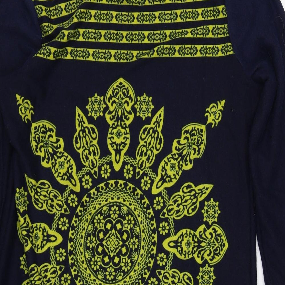 Epilogue Womens Blue Geometric Pullover Jumper Size 16