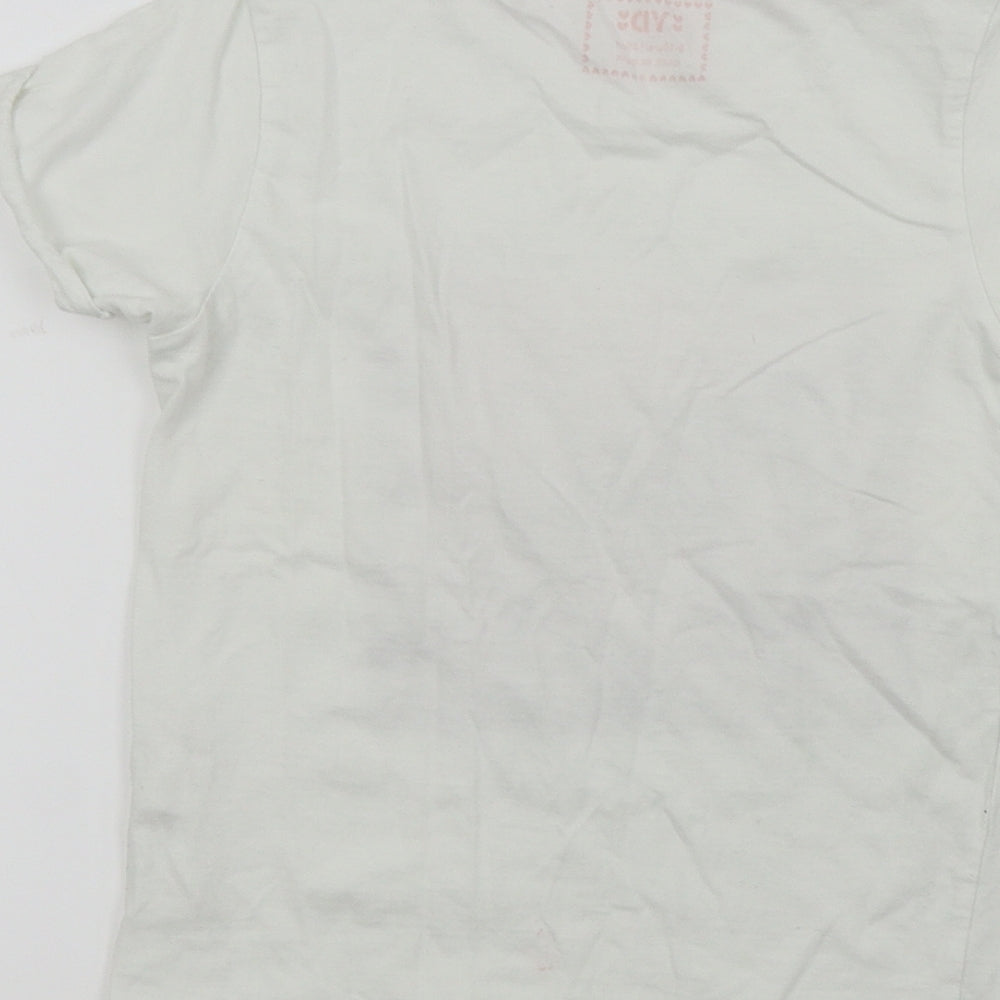 YD Girls White Basic T-Shirt Size 10 Years - NYC