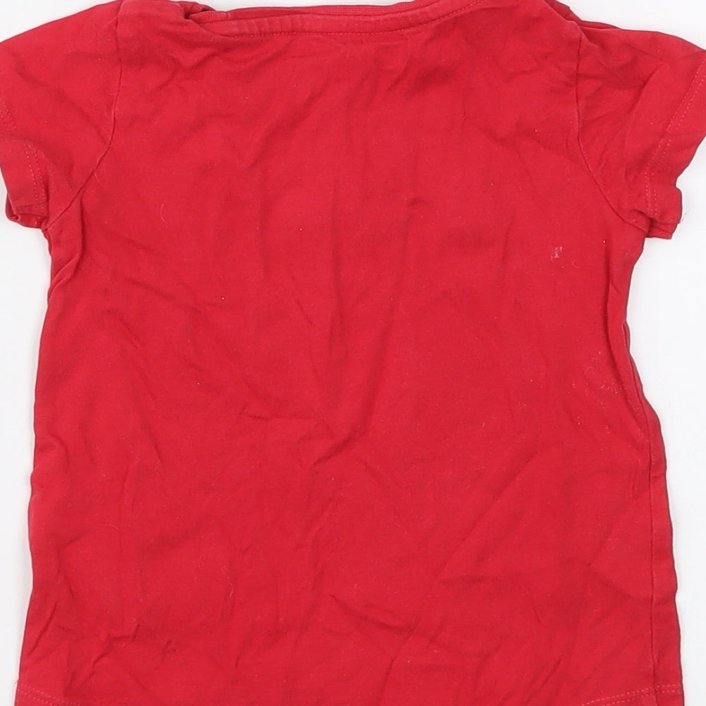 Nutmeg Girls Red Basic T-Shirt Size 2-3 Years