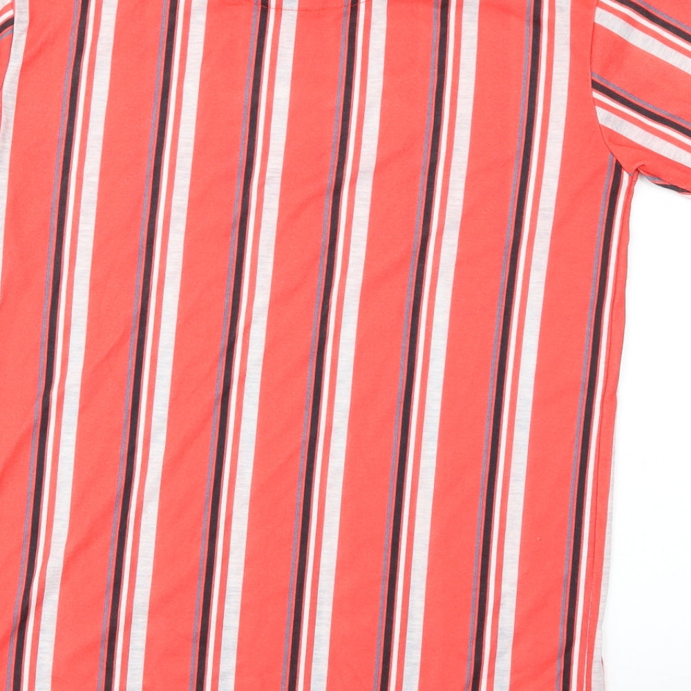 George Boys Red Striped Basic T-Shirt Size 13-14 Years