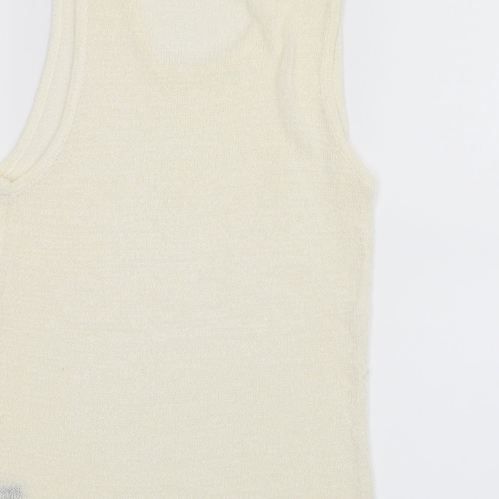 La Reine Womens Ivory Knit Basic Tank Size M