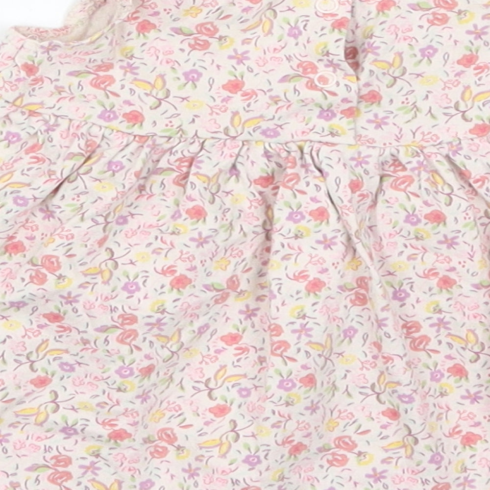 NEXT Girls Pink Floral Skater Dress Size 3-6 Months