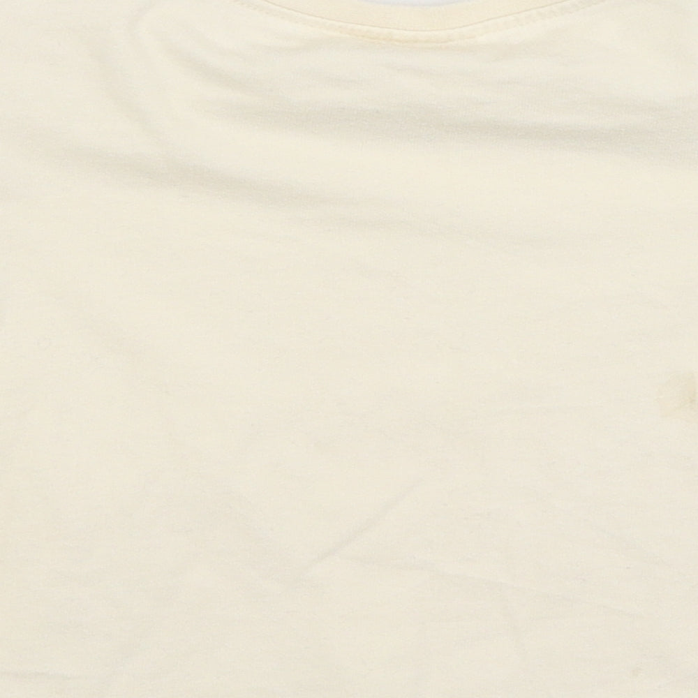 Zara Womens Ivory Cropped T-Shirt Size 6