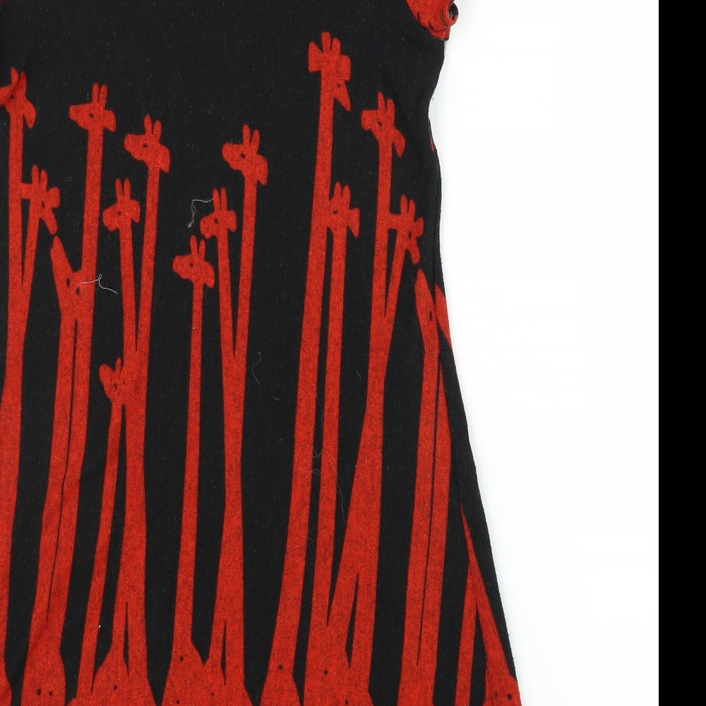 Angel Eye Womens Red Animal Print Jumper Dress Size S - Giraffe