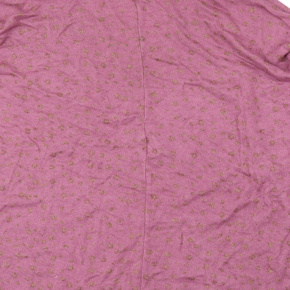 Preworn Womens Pink Animal Print Basic Blouse Size L