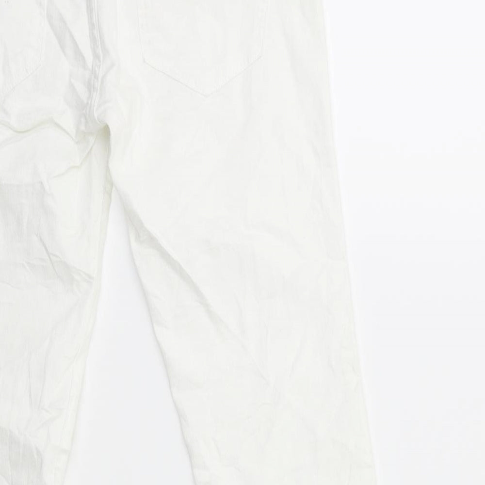 H&M Womens White Denim Cropped Jeans Size 29 in L25 in