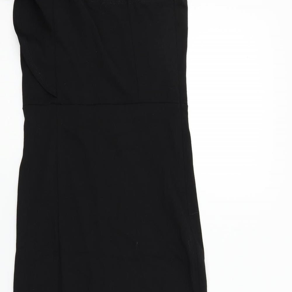 Preworn Womens Black Fit & Flare Size M - One shoulder