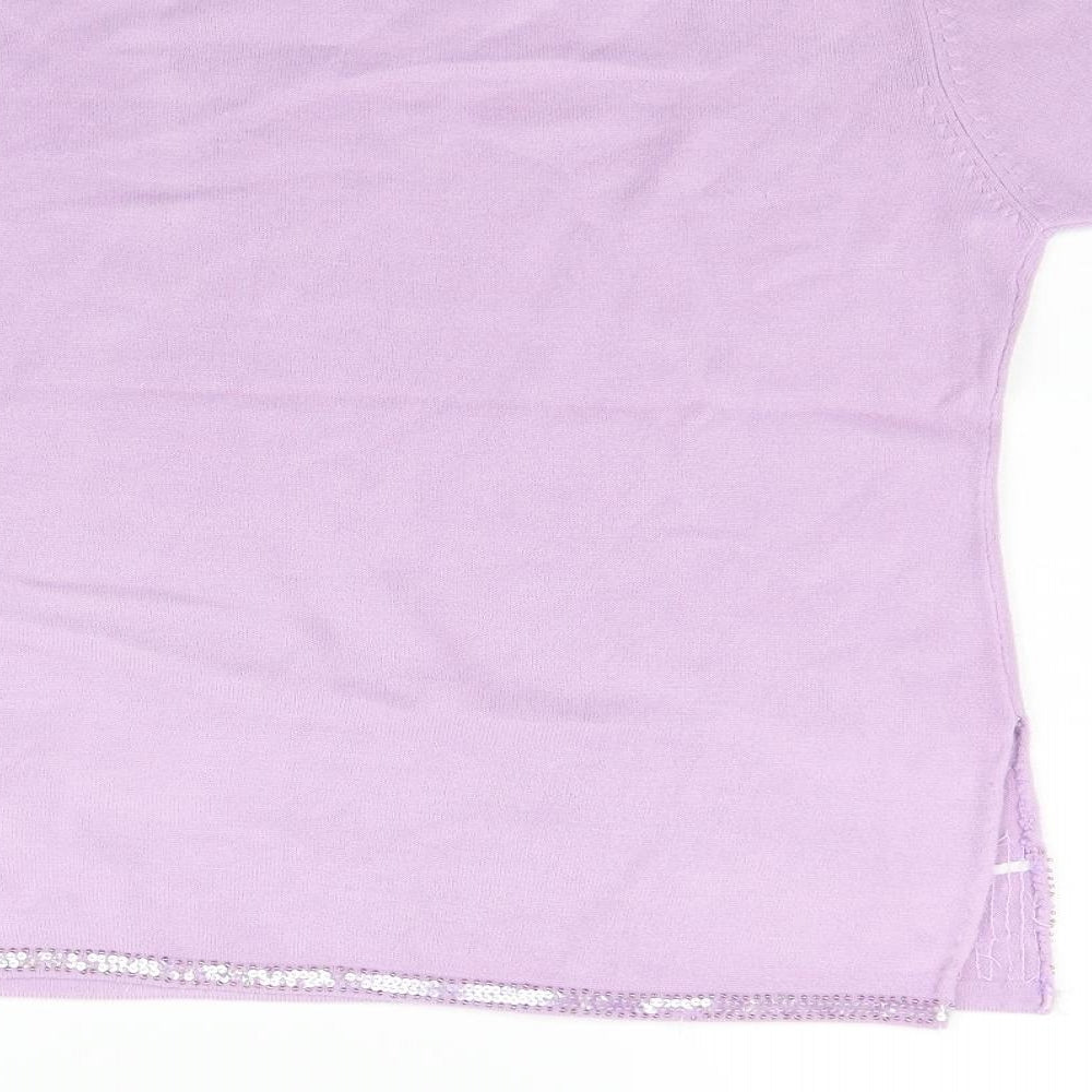 FABRIZIO Womens Purple Pullover Jumper Size M