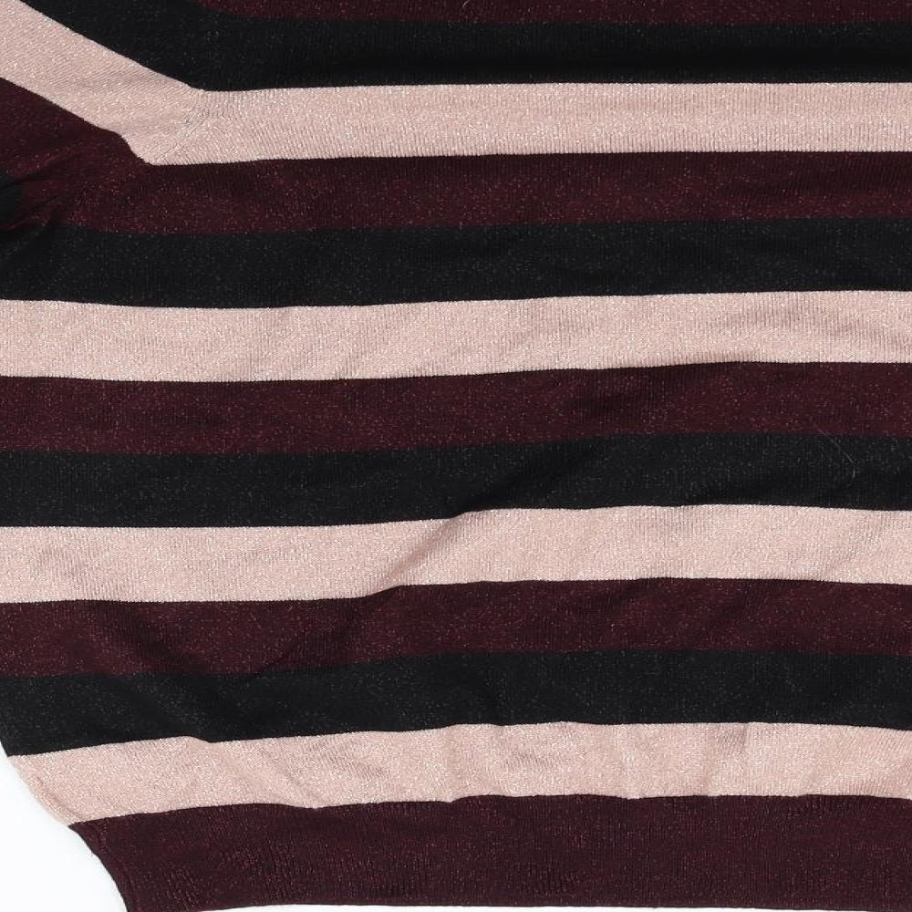 F&F Womens Purple Striped Pullover Jumper Size 12